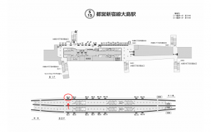 都営／大島駅／新宿線W5-2№2駅看板・駅広告、位置図
