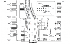 JR／品川駅／自由通路／№4駅看板・駅広告、位置図