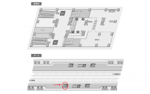 東葉高速　八千代中央駅／Ｋ３駅看板・駅広告、位置図