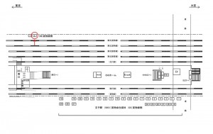 JR／王子駅／貨物線側／№2駅看板・駅広告、位置図
