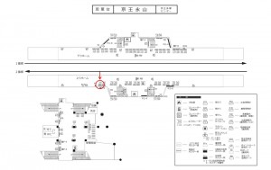 京王／京王永山駅／駅でん／№210駅看板・駅広告、位置図