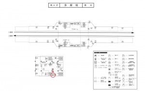 京王／多摩境駅／駅でん／№280駅看板・駅広告、位置図