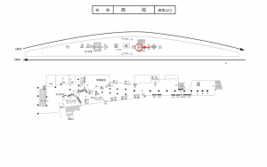 京王／高尾駅／駅でんボード／№140駅看板・駅広告、位置図