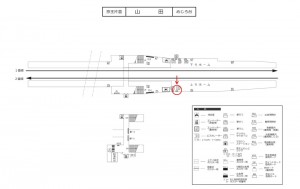京王／山田駅／駅だてボード／№30駅看板・駅広告、位置図