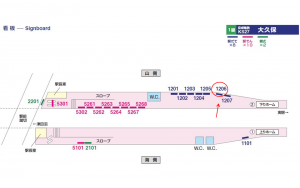 京成　大久保駅／／№1206駅看板・駅広告、位置図