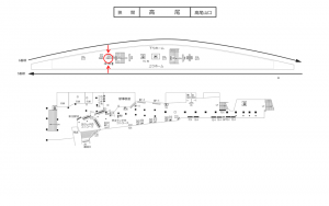 京王／高尾駅／駅でんボード／№22駅看板・駅広告、位置図