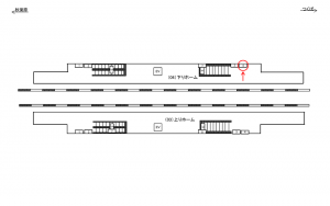 つくばエクスプレス/三郷中央駅/下りホーム/№4駅看板・駅広告、位置図