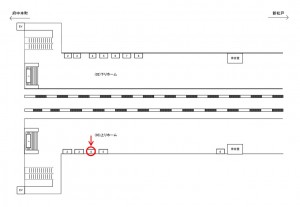 JR／三郷駅／上りホーム／№4駅看板・駅広告、位置図