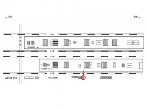 JR／柏駅／上り線側／№86駅看板・駅広告、位置図