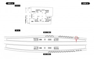 小田急　経堂駅／／№2101駅看板・駅広告、位置図