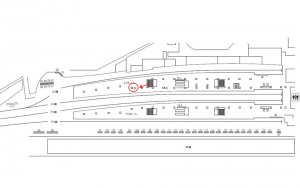 東武　柏駅／上りホーム／№90駅看板・駅広告、位置図
