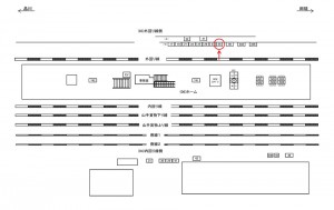 JR／巣鴨駅／外回り線側／№28駅看板・駅広告、位置図
