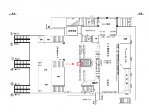 JR／津田沼駅／本屋改札内／№66駅看板・駅広告、位置図