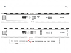JR／浜松町駅／北行線側／№352駅看板・駅広告、位置図