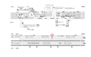 都営／勝どき駅／大江戸線W5-H6№6駅看板・駅広告、位置図