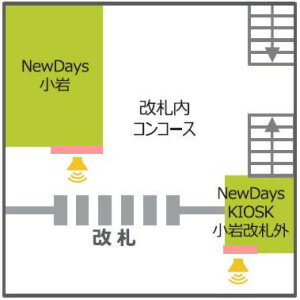 JR／小岩駅／NewDaysビジョン№D駅デジタルサイネージ・駅広告、位置図