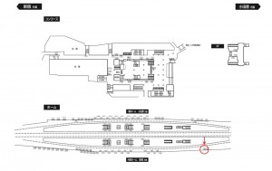 小田急 町田駅//№1303駅看板・駅広告、位置図