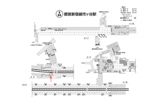都営／市ヶ谷駅／新宿線W5-33№33駅看板・駅広告、位置図