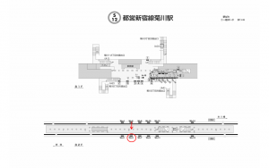 都営／菊川駅／新宿線W5-5№5駅看板・駅広告、位置図