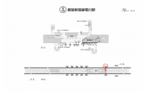 都営／菊川駅／新宿線W5-14№14駅看板・駅広告、位置図