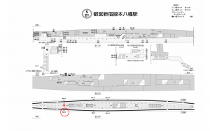 都営／本八幡駅／新宿線W5-3№3駅看板・駅広告、位置図
