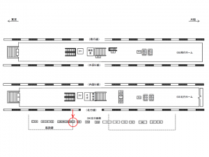 JR／浜松町駅／北行線側／№22駅看板・駅広告、位置図