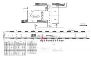 西武　拝島駅／駅だて№12（区画1～4）№4駅看板・駅広告、位置図