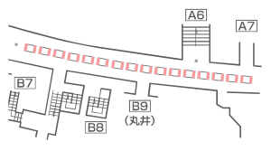 東京メトロ／新宿三丁目駅／MCV 単駅ロール1week 新宿三丁目（新宿駅方面通路）№1駅デジタルサイネージ・駅広告、位置図