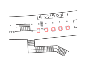東京メトロ／明治神宮前〈原宿〉駅／MCV 単駅ジャック 明治神宮前〈原宿〉（代々木方面改札）№MCV駅デジタルサイネージ、位置図