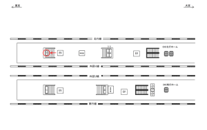 JR／御徒町駅／北行ホーム／№18駅看板・駅広告、位置図