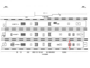 JR／三鷹駅／快速上り№B03&B04№04駅看板・駅広告、位置図