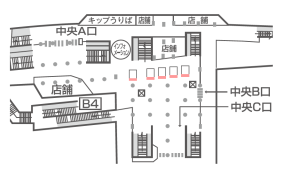 東京メトロ／表参道駅／MCV 単駅ジャック 表参道（改札内）№MCV駅デジタルサイネージ・駅広告、位置図