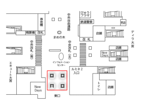 JR／大宮駅／J・ADビジョン 大宮駅東口 4週間№4駅デジタルサイネージ・駅広告、位置図