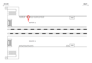JR／三郷駅／下りホーム／№4駅看板・駅広告、位置図