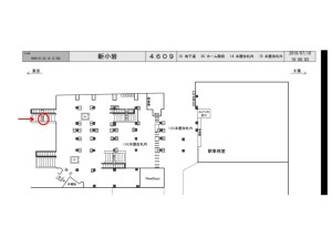 JR／新小岩駅／ホーム階段／№49駅看板・駅広告、位置図
