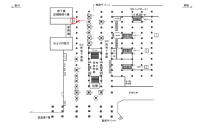 JR／池袋駅／南地下通路／№92駅看板・駅広告、位置図