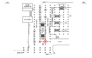 JR／池袋駅／南地下通路／№34駅看板・駅広告、位置図