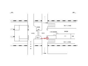 JR／千葉駅／西口連絡通路／№5駅看板・駅広告、位置図