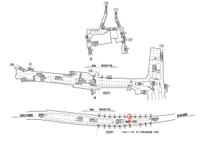 東京メトロ／渋谷駅／半蔵門線№6B№B駅看板・駅広告、位置図