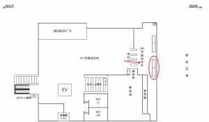 JR／船橋法典駅／本屋改札外／№2駅看板・駅広告、位置図