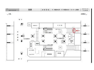 JR　茂原駅／ホーム階段／№10駅看板・駅広告、位置図