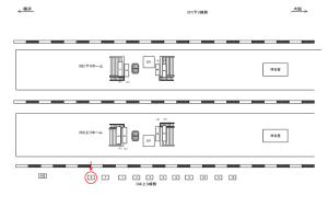 JR／桜木町駅／上り線側／№6駅看板・駅広告、位置図