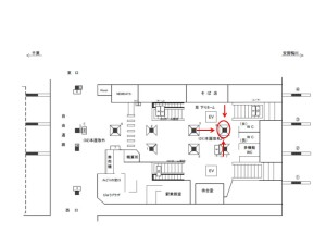 JR　茂原駅／本屋改札内／№6駅看板・駅広告、位置図