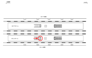 つくばエクスプレス／守谷駅／上りホーム／№1駅看板・駅広告、位置図