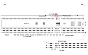 JR／目白駅／外回り線側／№109駅看板・駅広告、位置図