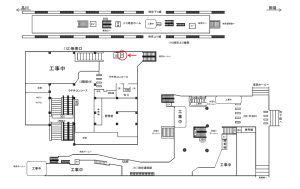 JR／渋谷駅／新南口／№5駅看板・駅広告、位置図
