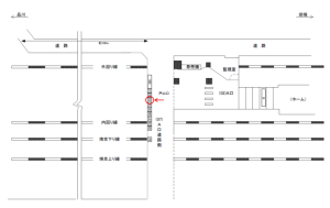JR／高田馬場駅／A口道路側／№33駅看板・駅広告、位置図