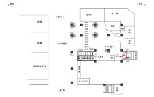 JR／五反田駅／ホーム階段／№7駅看板・駅広告、位置図