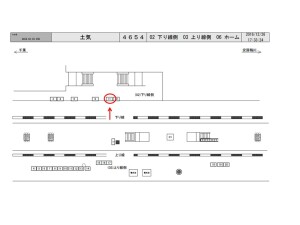 JR　土気駅／下り線側／№11駅看板・駅広告、位置図