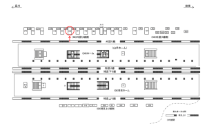 JR／恵比寿駅／外回り線側／№100駅看板・駅広告、位置図